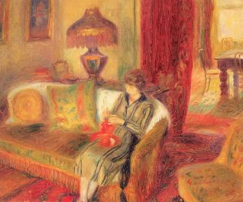 William James Glackens : The Artist Wife Knitting